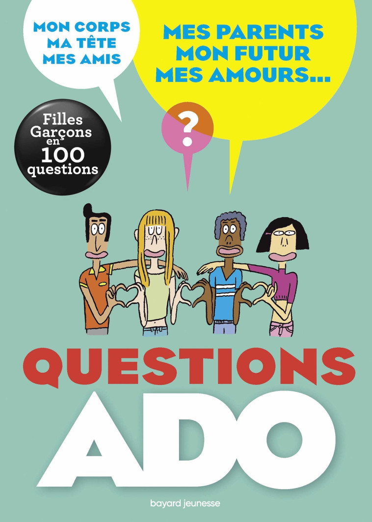 Questions ado filles-garçons en 100 questions - Nathalie Szapiro-Manoukian - BAYARD JEUNESSE