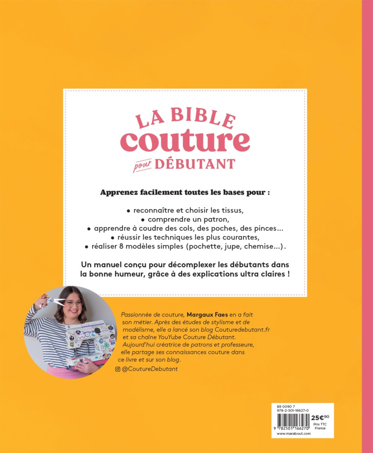 La bible de la couture pour débutant - Margaux Faes - MARABOUT