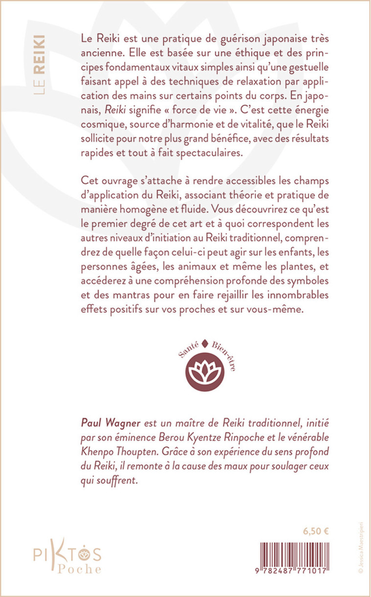 Le Reiki - Retrouvez votre force de vie - Paul Wagner - PIKTOS POCHE